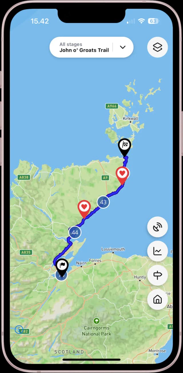 Phone showing the app